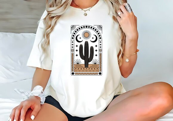 Cactus Desert T Shirt Design: A Modern Graphic Asset