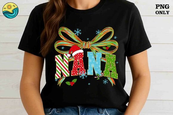Christmas NANA PNG Design: Festive Typography for Holiday Projects