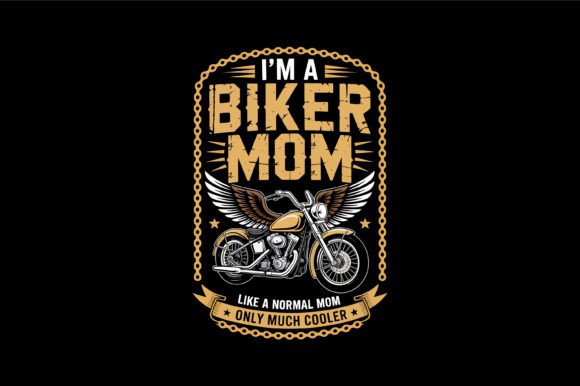 Cool Biker Mom Motorcycle Design: A Vintage Asset for Modern Branding