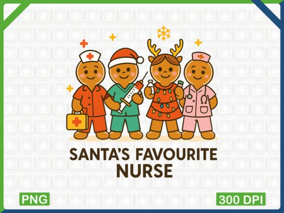 Cute Gingerbread Christmas Nurse Design