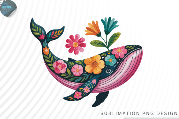 Floral Whale PNG Design: A Versatile Asset for Creative Projects