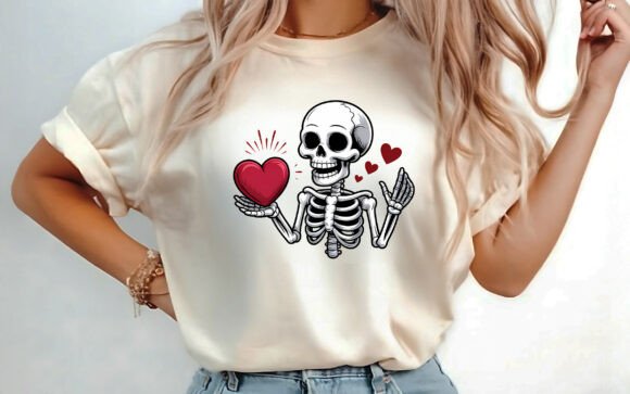 Humorous Skeleton Love PNG: A Design Asset with Personality