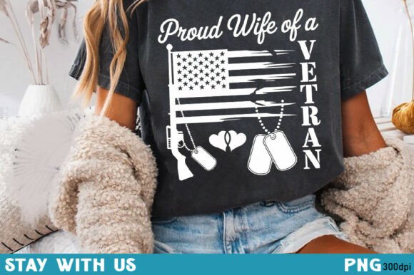 Proud Veteran Wife Design: A Versatile USA PNG Asset