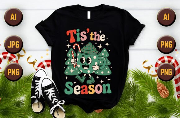 Tis the Season Christmas T-Shirt Design: A Festive Graphic Asset