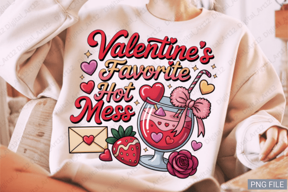 Valentine S Favorite Hot Mess PNG Design: Creative Assets